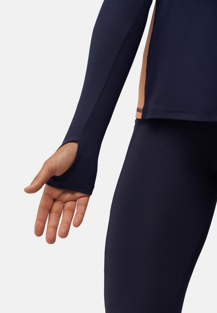 DANISH ENDURANCE DANISH ENDURANCE Half Zip Langarmshirt Damen - navy/peach - 0 | SportScheck