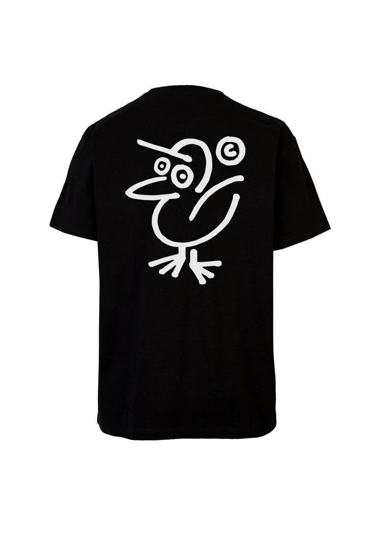 Cleptomanicx Cleptomanicx Sketch Gull Printshirt Herren - Black - 0 | SportScheck