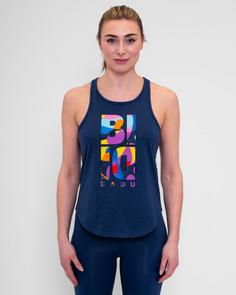 Rückansicht von BIDI BADU Beach Spirit Tank Tennisshirt Damen dunkelblau/bunt