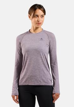 Rückansicht von Odlo ESSENTIAL SEAMLESS Laufshirt Damen gray ridge melange(21118)