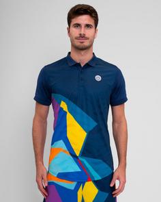 Rückansicht von BIDI BADU Twiggy Polo Tennisshirt Herren dunkelblau/bunt