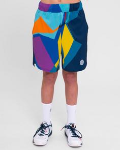 Rückansicht von BIDI BADU Twiggy Junior Shorts Tennisshorts Kinder dunkelblau/bunt