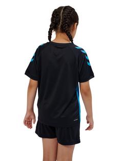 Rückansicht von hummel hmlGRAPHIC UNIVERSE JERSEY S/S KIDS Funktionsshirt Kinder BLACK/NEON BLUE