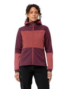 Rückansicht von VAUDE Women's Qimsa Hooded Softshell Jacket Outdoorjacke Damen cassis