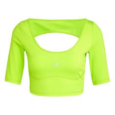 adidas adidas by Stella McCartney Crop-Top Croptop Damen Semi Solar Slime