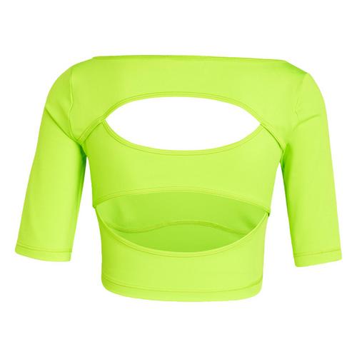 Rückansicht von adidas adidas by Stella McCartney Crop-Top Croptop Damen Semi Solar Slime