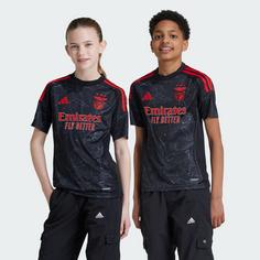 Rückansicht von adidas Benfica Lissabon 24/25 Auswärtstrikot Fußballtrikot Kinder Black