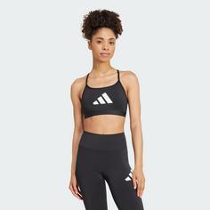 Rückansicht von adidas Aeroreact Graphic Sport-BH Sport-BH Damen Black