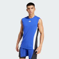 Rückansicht von adidas Tennis Pro HEAT.RDY Tanktop Tanktop Herren Lucid Blue / Black