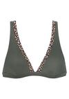 Lascana Triangel-Bikini-Top Bikini Oberteil Damen - oliv-leo
