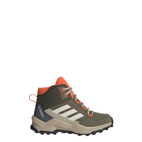 Rückansicht von adidas Terrex Ax4r Mid Wanderschuh Winterschuhe Kinder Olive Strata / Wonder White / Semi Impact Orange