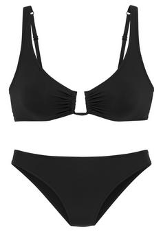 S.OLIVER Bustier-Bikini Bikini Set Damen schwarz