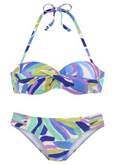 S.OLIVER Bügel-Bandeau-Bikini Bikini Set Damen blau-grün