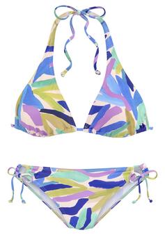 S.OLIVER Triangel-Bikini Bikini Set Damen blau-grün