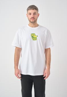 Rückansicht von Cleptomanicx Boxy Tee Sardinade Printshirt Herren White