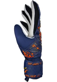 Rückansicht von Reusch Attrakt Grip Junior Torwarthandschuhe 4410 premium blue/gold
