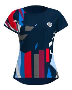 BIDI BADU New York 2024 Capsleeve Tennisshirt Damen dunkelblau/rot/blau