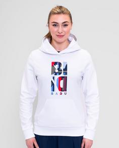 Rückansicht von BIDI BADU New York 2024 Chill Hoody Hoodie Damen dunkelblau/rot/blau