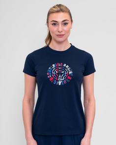 Rückansicht von BIDI BADU New York 2024 Chill Tee Tennisshirt Damen dunkelblau/rot/blau