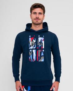 Rückansicht von BIDI BADU New York 2024 Logo Chill Hoody Hoodie Herren dunkelblau/rot/blau