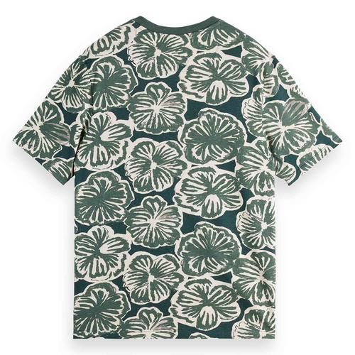 Rückansicht von Scotch & Soda T-Shirt T-Shirt Herren Grün/Weiß