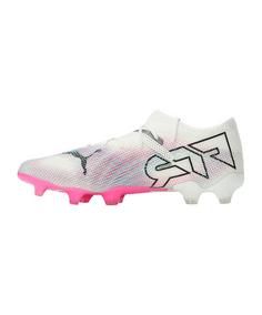 Rückansicht von PUMA FUTURE 7 Ultimate Low FG/AG Eclipse Fußballschuhe weissschwarzpink