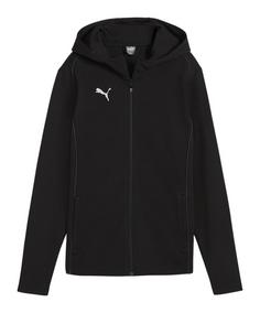 PUMA teamFINAL Casuals Kapuzenjacke Damen Fußballtrikot Damen schwarzsilber