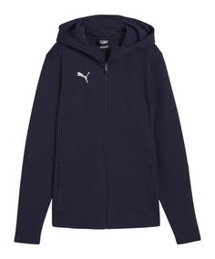 PUMA teamFINAL Casuals Kapuzenjacke Damen Fußballtrikot Damen dunkelblausilber