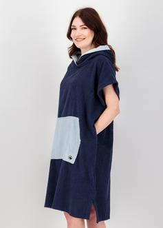 Rückansicht von DEPROC active PONCHINO Badeponcho PARLEE BEACH Badeponcho Damen navy