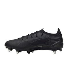 Rückansicht von PUMA ULTRA 5 Ultimate MxSG Lights Out Fußballschuhe schwarzsilber