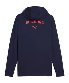 Rückansicht von PUMA RB Salzburg Casual Kapuzenjacke Trainingsjacke blaurot