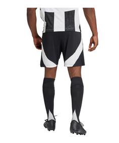 Rückansicht von adidas Juventus Turin Short Home 2024/2025 Fußballshorts schwarzweiss