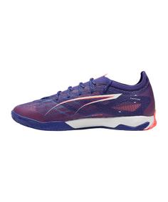 Rückansicht von PUMA ULTRA 5 Pro Court IN Formula Fußballschuhe lilaweiss