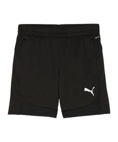 PUMA teamFINAL Training Short Kids Fußballshorts Kinder schwarzsilber