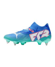 Rückansicht von PUMA FUTURE 7 Ultimate MxSG Lights Out Fußballschuhe blauweiss