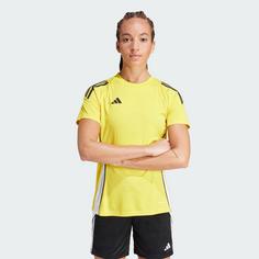 Rückansicht von adidas Tiro 24 Trikot T-Shirt Damen Team Yellow / White