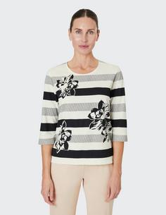 Rückansicht von JOY sportswear MINNA Langarmshirt Damen white sand stripes