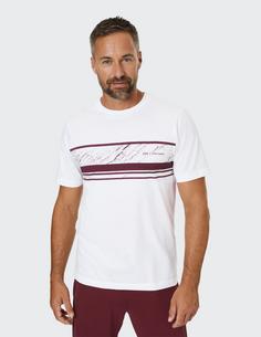 Rückansicht von JOY sportswear SASHA T-Shirt Herren white / redwood print