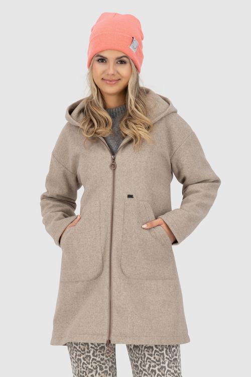 Rückansicht von ALIFE AND KICKIN LilithAK J Winterjacke Damen taupe melange