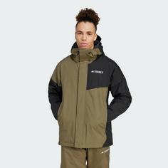 Rückansicht von adidas Terrex Multi 2L Rain.Rdy Isolationsjacke Outdoorjacke Herren Olive Strata / Black