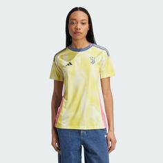 Rückansicht von adidas Juventus Turin 24/25 Auswärtstrikot Fußballtrikot Damen Pure Sulfur