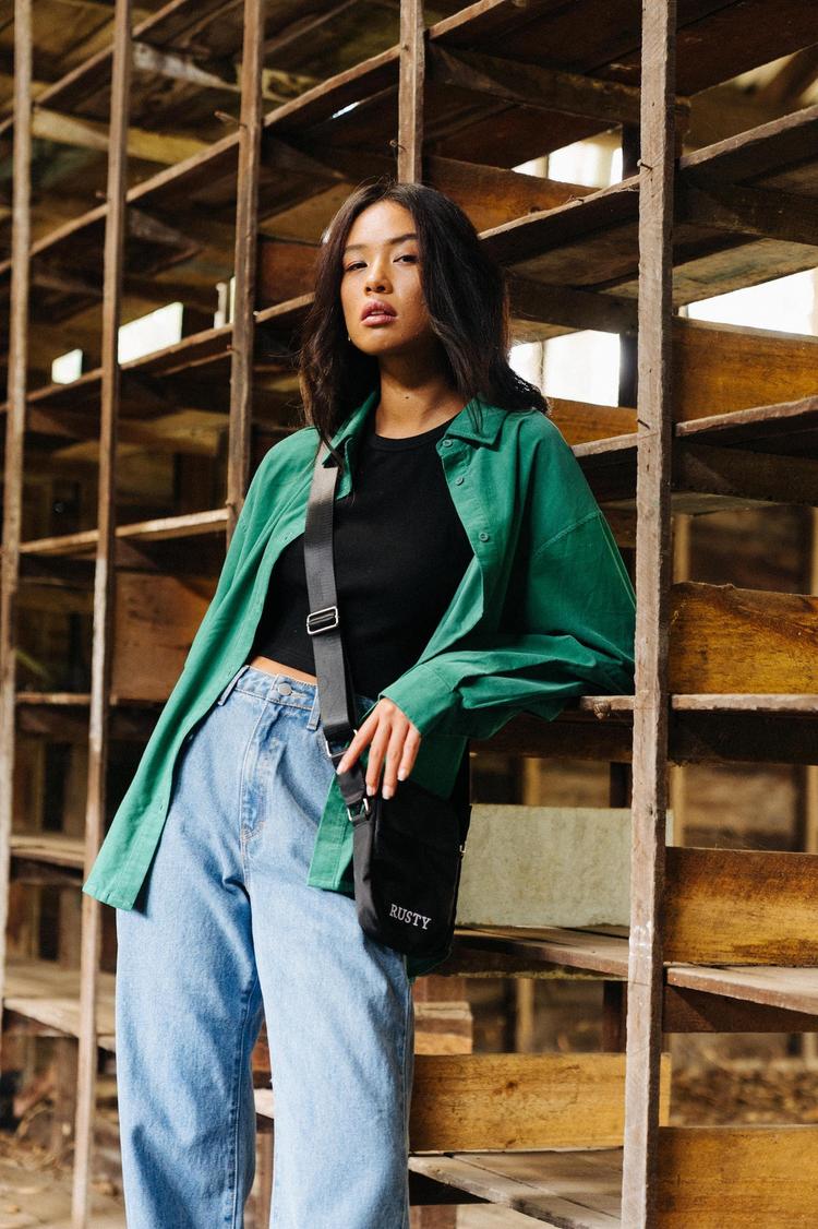 RUSTY RUSTY TAMMY CORD SHIRT Langarmbluse Damen - Emerald - 5 | SportScheck