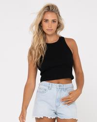RUSTY BLANKS RACER TANK Tanktop Damen - Black