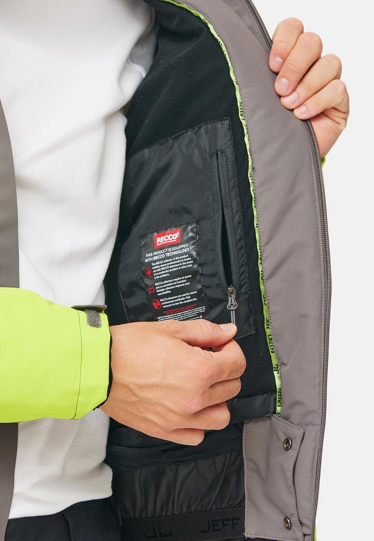 Jeff Green Jeff Green Nohr Skijacke Herren - Dark Gull/Silver Birch/Lime Punch - 12 | SportScheck