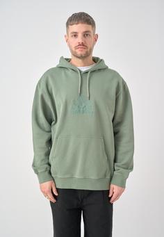 Rückansicht von Cleptomanicx Boxy Hooded Residence Hoodie Herren Laurel Wreath