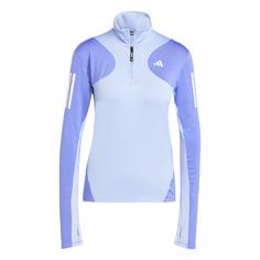 adidas Own the Run Base AEROREADY Longsleeve Langarmshirt Damen Blue Spark / Semi Cobalt Blue