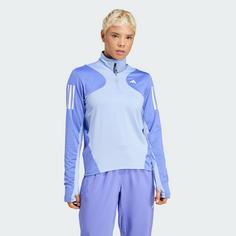 Rückansicht von adidas Own the Run Base AEROREADY Longsleeve Langarmshirt Damen Blue Spark / Semi Cobalt Blue