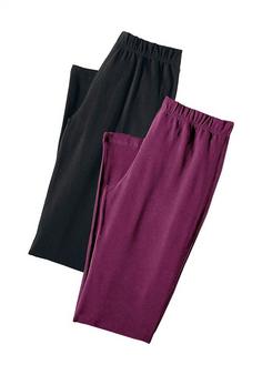 Vivance active Caprihose Caprihose Damen 1x schwarz, 1x beere