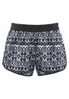 Lascana Badeshorts Badehose Damen - schwarz-bedruckt