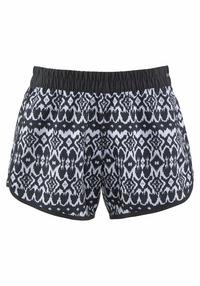 Lascana Badeshorts Badehose Damen - schwarz-bedruckt